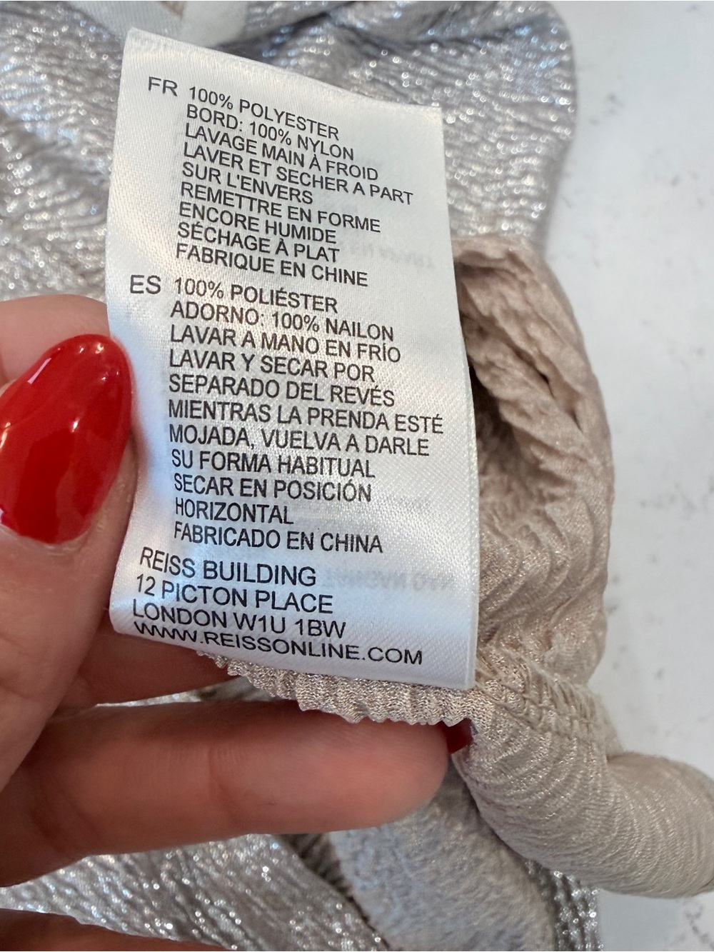 Reiss Silver Metallic V-Neck Camisole - Picture 7 of 7